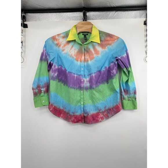 Ralph Lauren Size 1X‎ Womens 100% cottin Collared Long Sleeve Button Up Not Iron - Picture 3 of 10